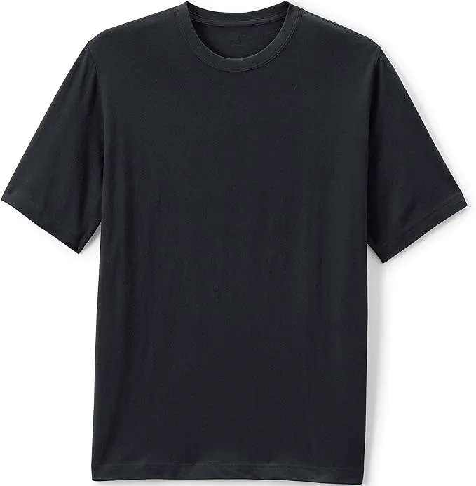 Lands' End School Uniform Men's Tall Short Sleeve Essential T-Shirt - Medium - Black