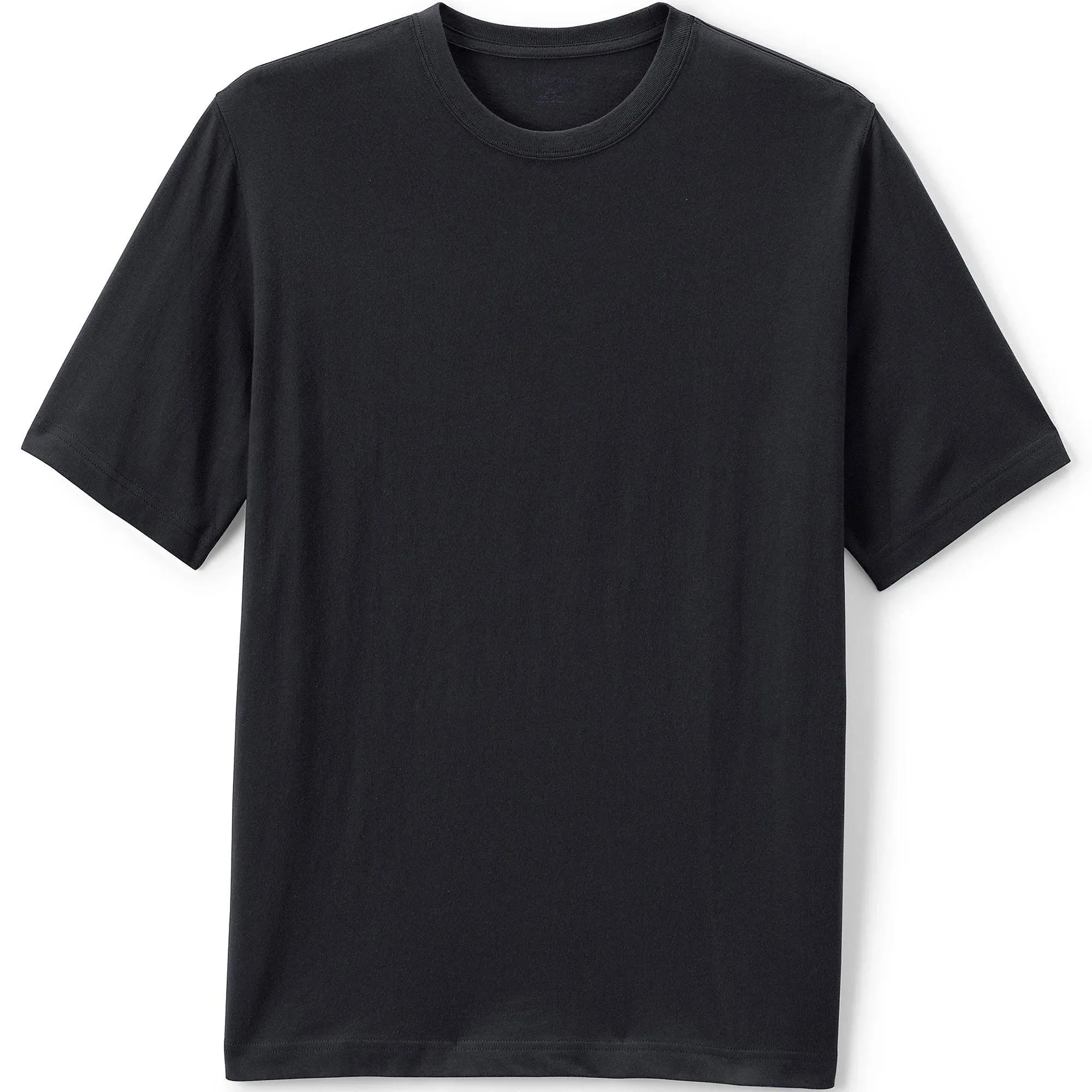 Lands' End School Uniform Men's Tall Short Sleeve Essential T-Shirt - Medium - Black