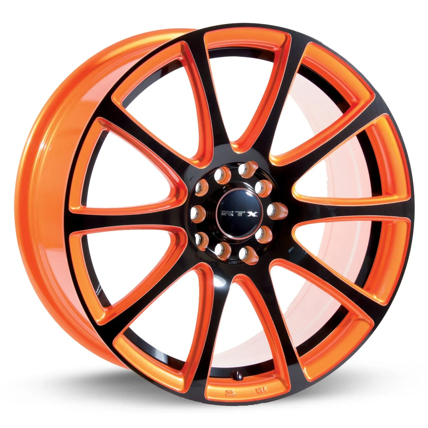 RTX Wheels 081208: 081208 RTX-Series Blaze Wheel [Size: 17" x 7.50"] Orange & Black Finish - JEGS