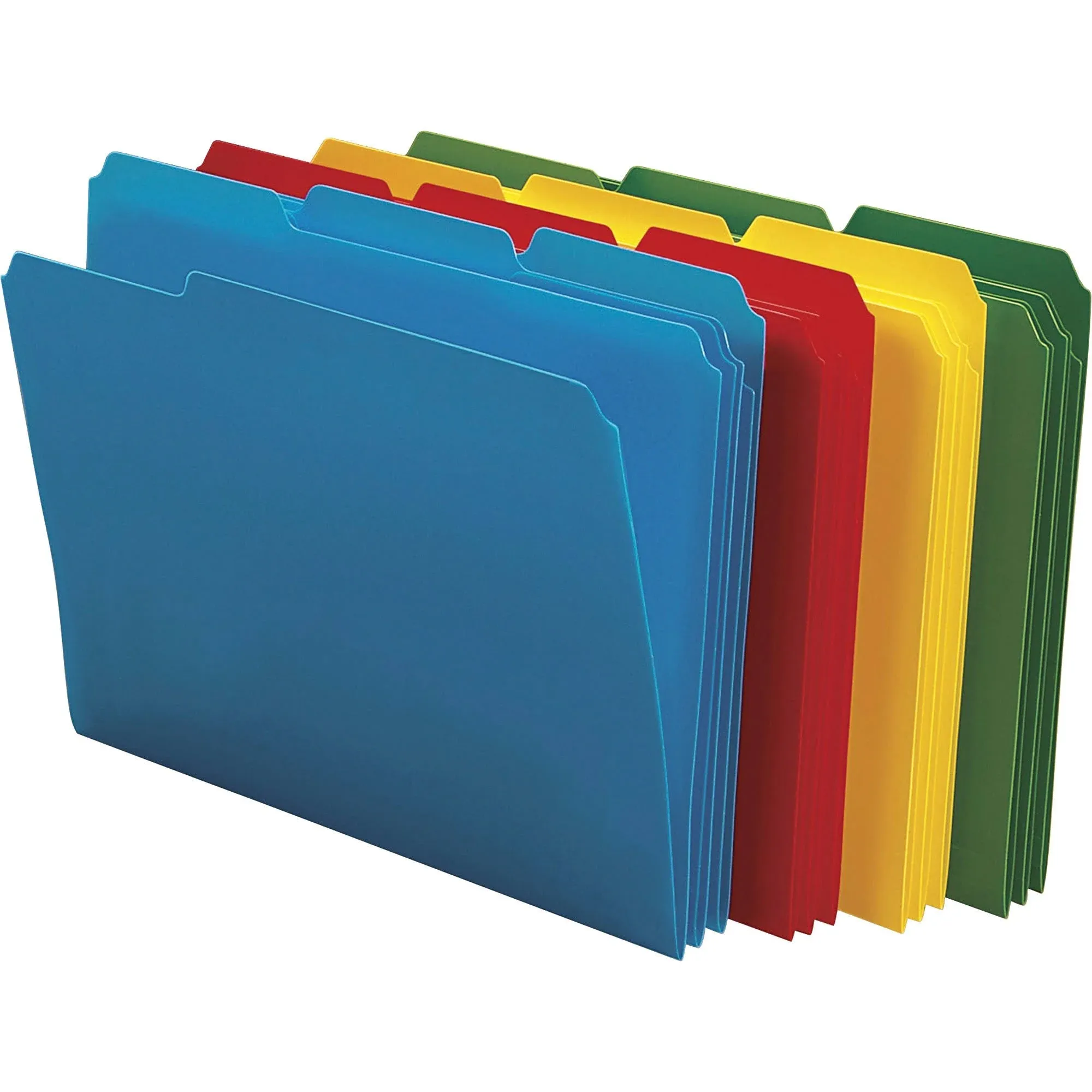 Smead Waterproof Poly File Folders 1/3 Cut Top Tab Letter Assorted 24/Box