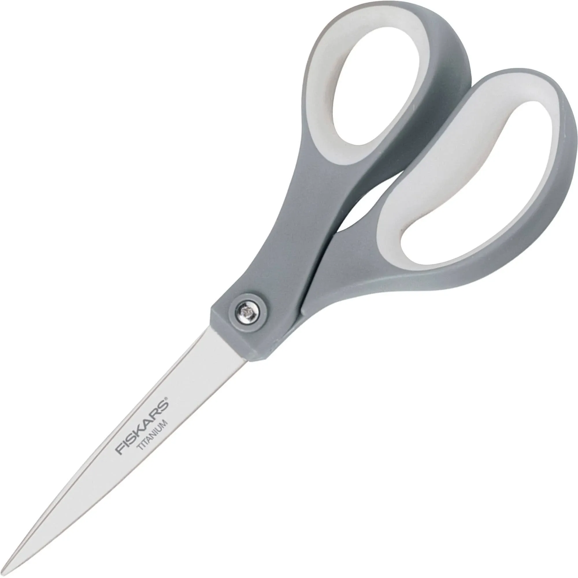 Fiskars Titanium Soft Grip Scissors - Titanium Nitride - Gray - 2 / Pack