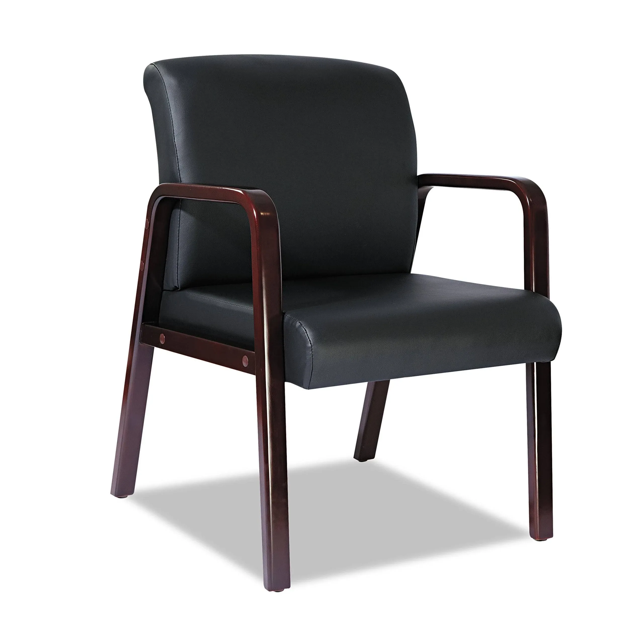 Alera Reception Lounge Series Guest Chair; Mahogany/Black