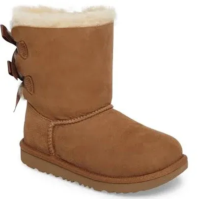 Kids UGG Bailey Bow II Boot - Chestnut Suede, Size 3 US 1017394K