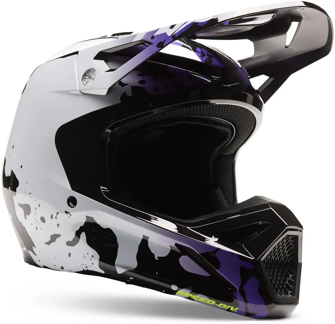 Fox Racing V1 Morphic Youth Helmet Black/White Small