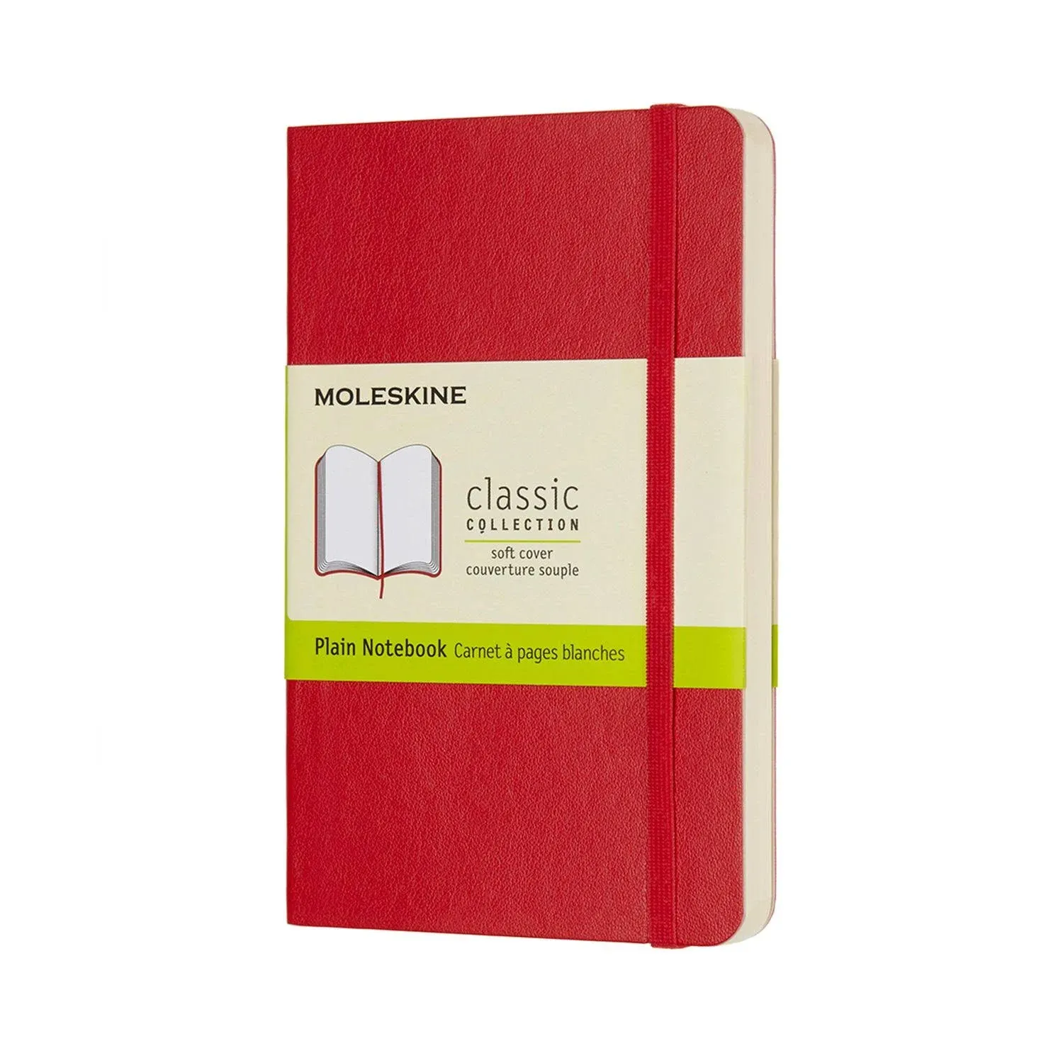 Moleskine Classic Notebook, Soft Cover, Pocket (3.5" x 5.5") Plain/Blank, Scarlet Red, 192 Pages