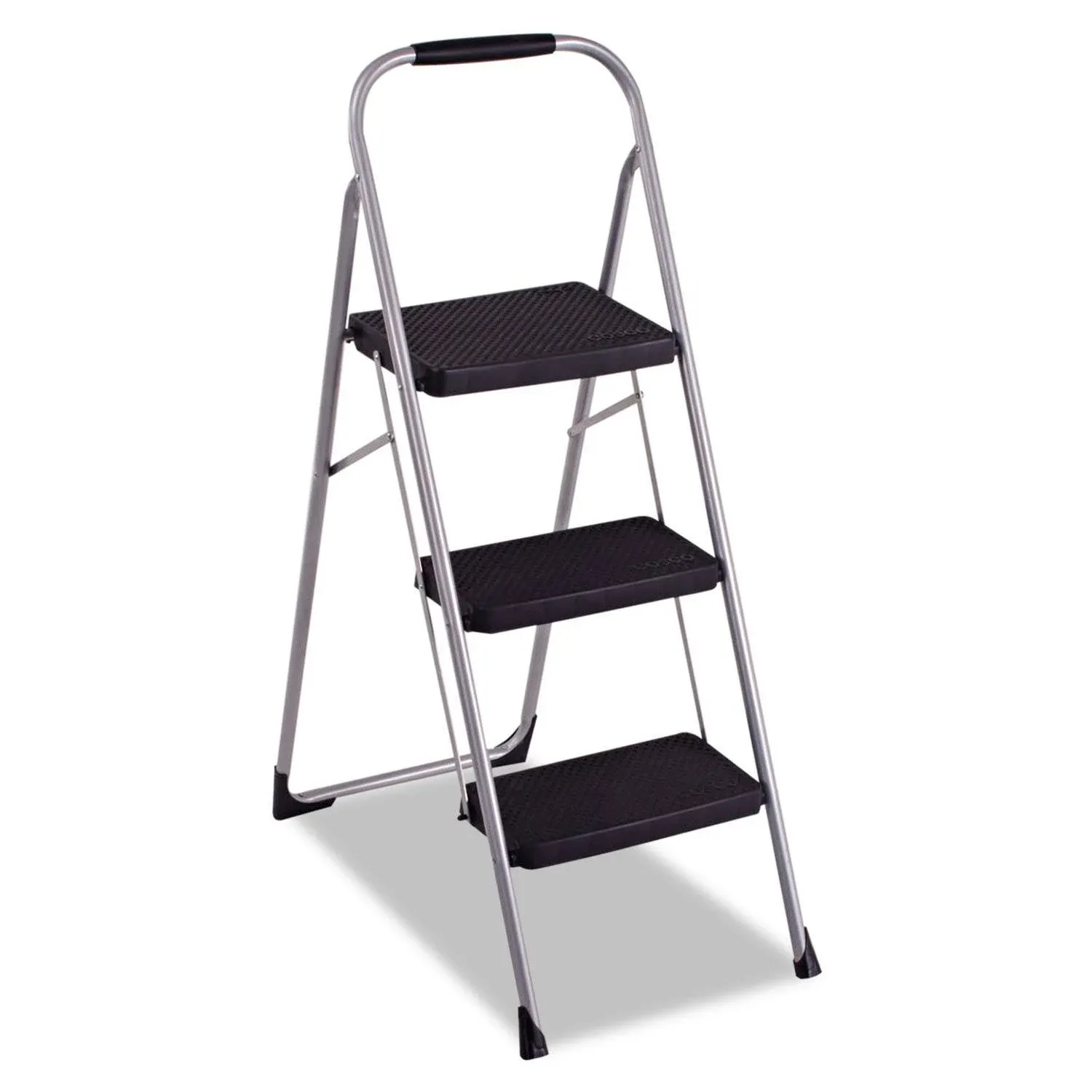 Cosco 3-Step Big Step Folding Stool - 200 lb Capacity, Light Gray