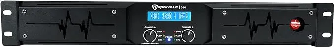 Rockville D14 7000W Peak / 2000W RMS 2-Channel Class D Pro/DJ Amplifier, Perfect for Live Sound, Pro Audio, DJs