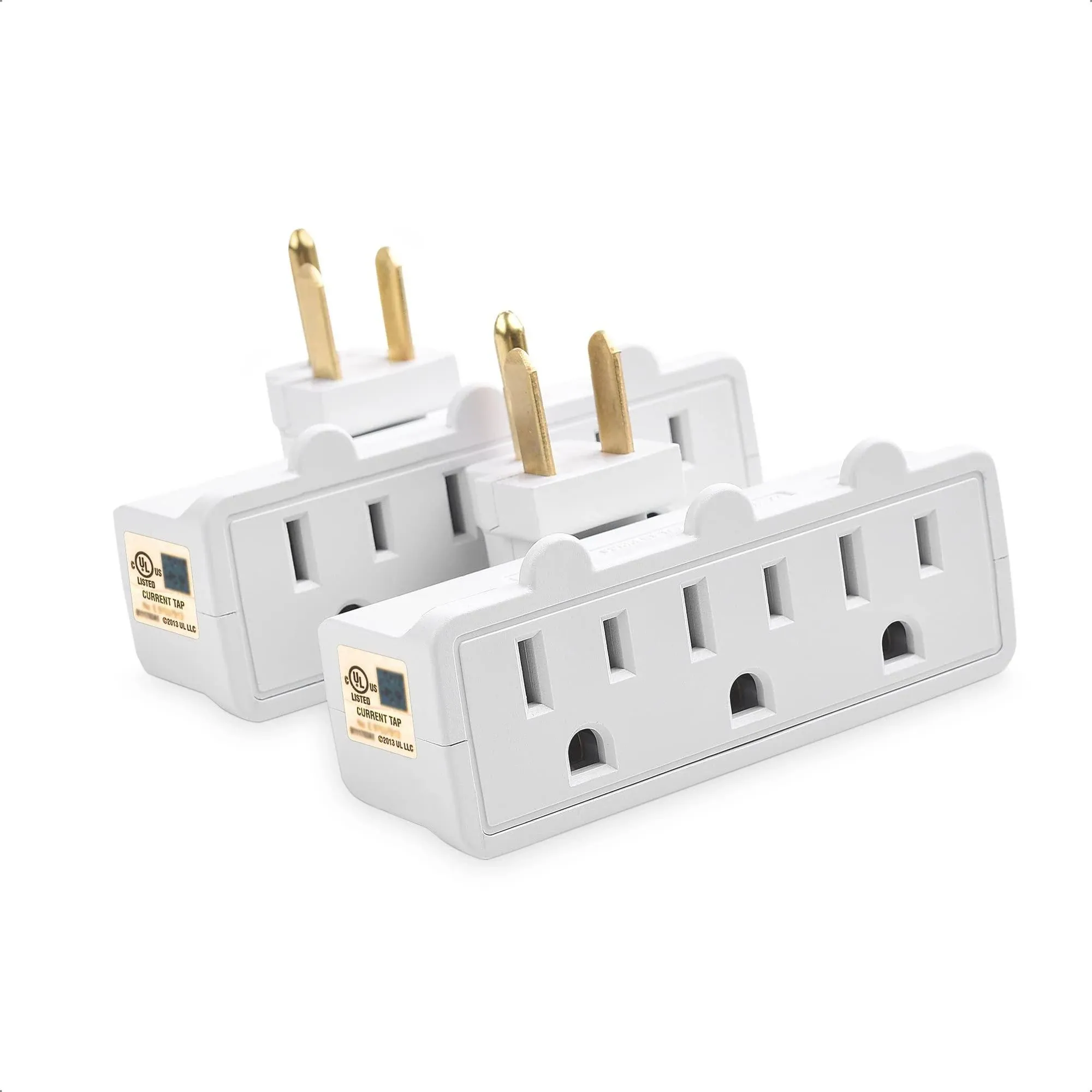 Cable Matters 2-Pack 3-Outlet Grounded 180 Degree Swivel Wall Tap