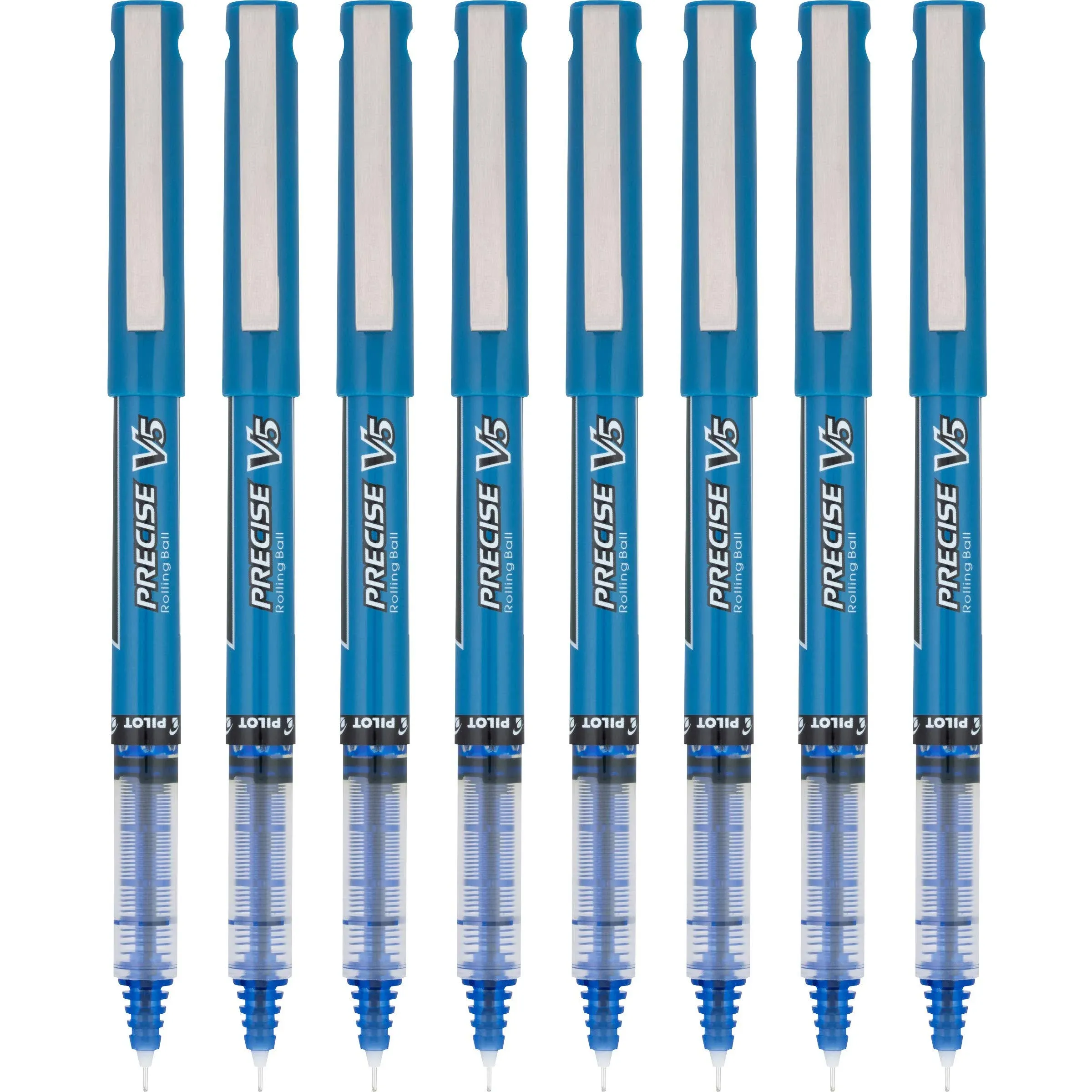 Pilot Precise V5 Premium Rolling Ball Pens, Extra Fine Point, Black and Blue Inks, 8 Count (16411)