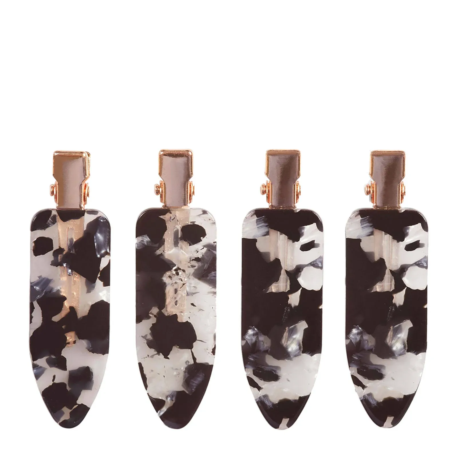 Kitsch Creaseless Clips Set | Black Terrazzo