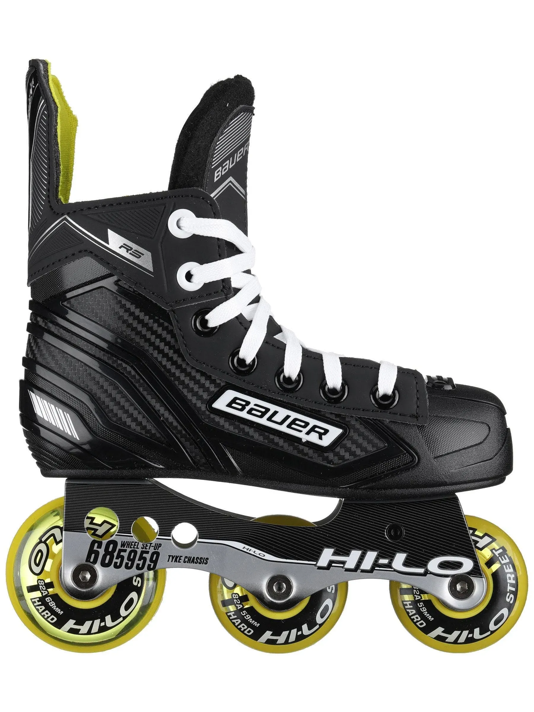 Bauer RS Youth Inline / Roller Hockey Skates - Black, Yellow