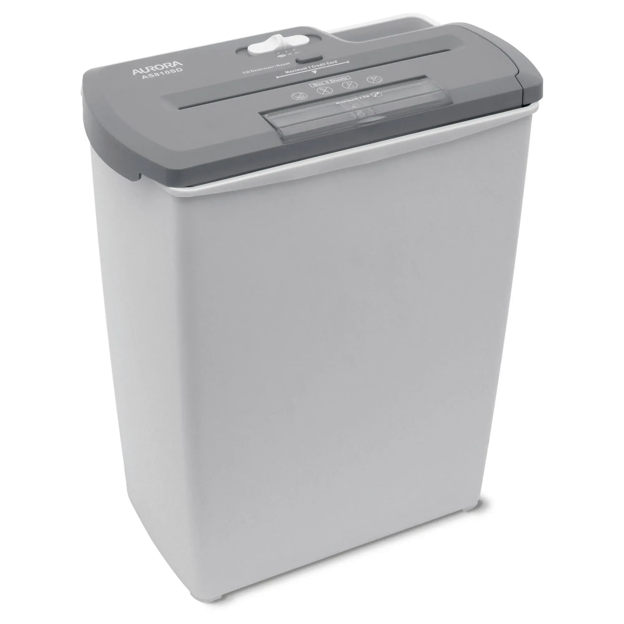 Aurora 8-Sheet Strip-Cut Paper/CD/Credit Card Shredder AS810SD New