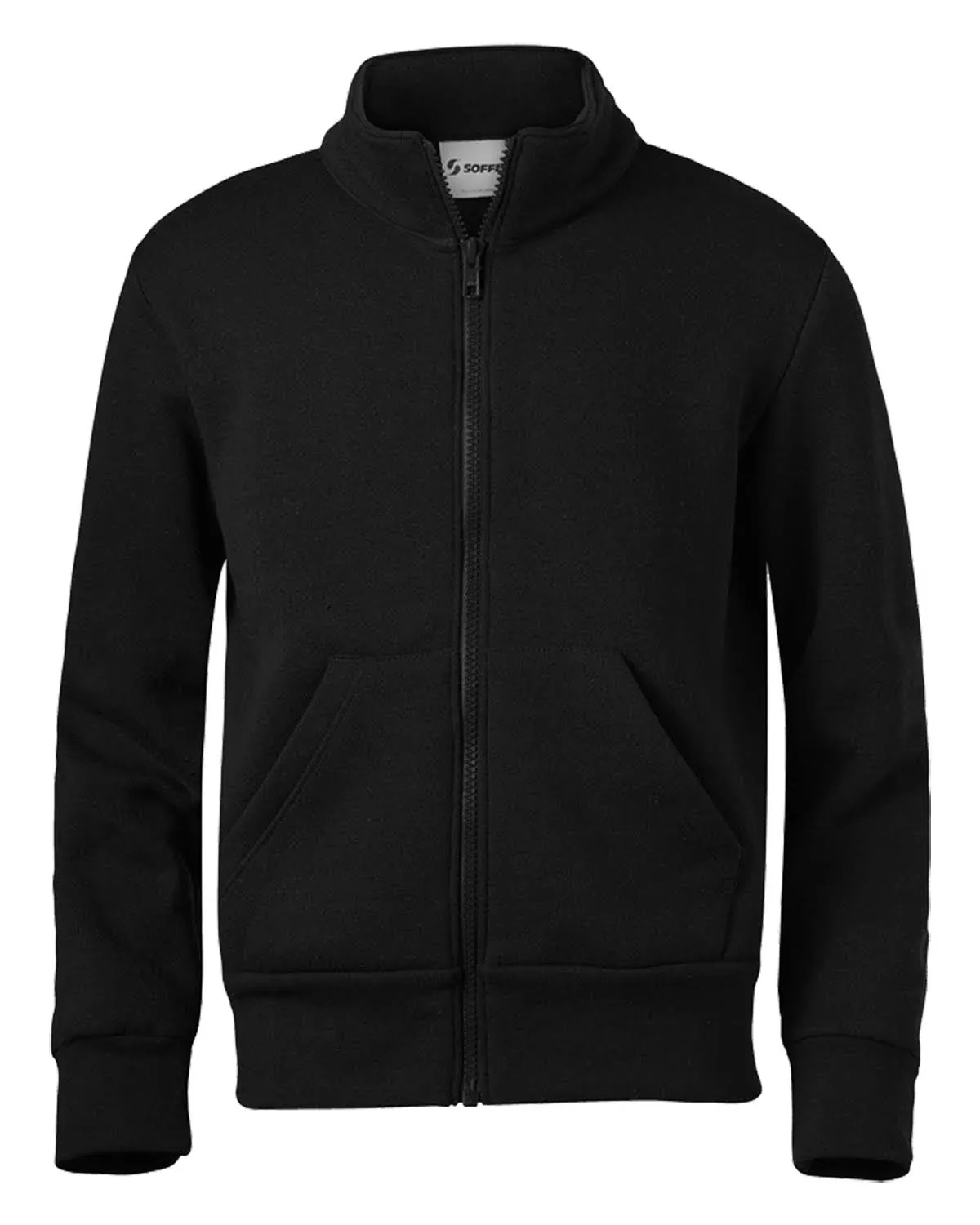 Soffe 9310M Adult Full Zip Mock Neck Sweatshirt - Black - M