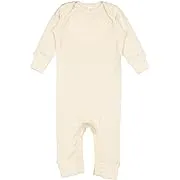 RABBIT SKINS Baby Long Sleeve Long Leg Bodysuit Boy & Girl | Newborn 0-3 to 24 Months, Natural, 6 Months