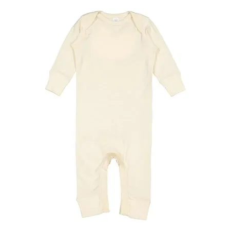 Rabbit Skins - Infant Long Legged Baby Rib Bodysuit - 4412 - Natural - Size: 6M