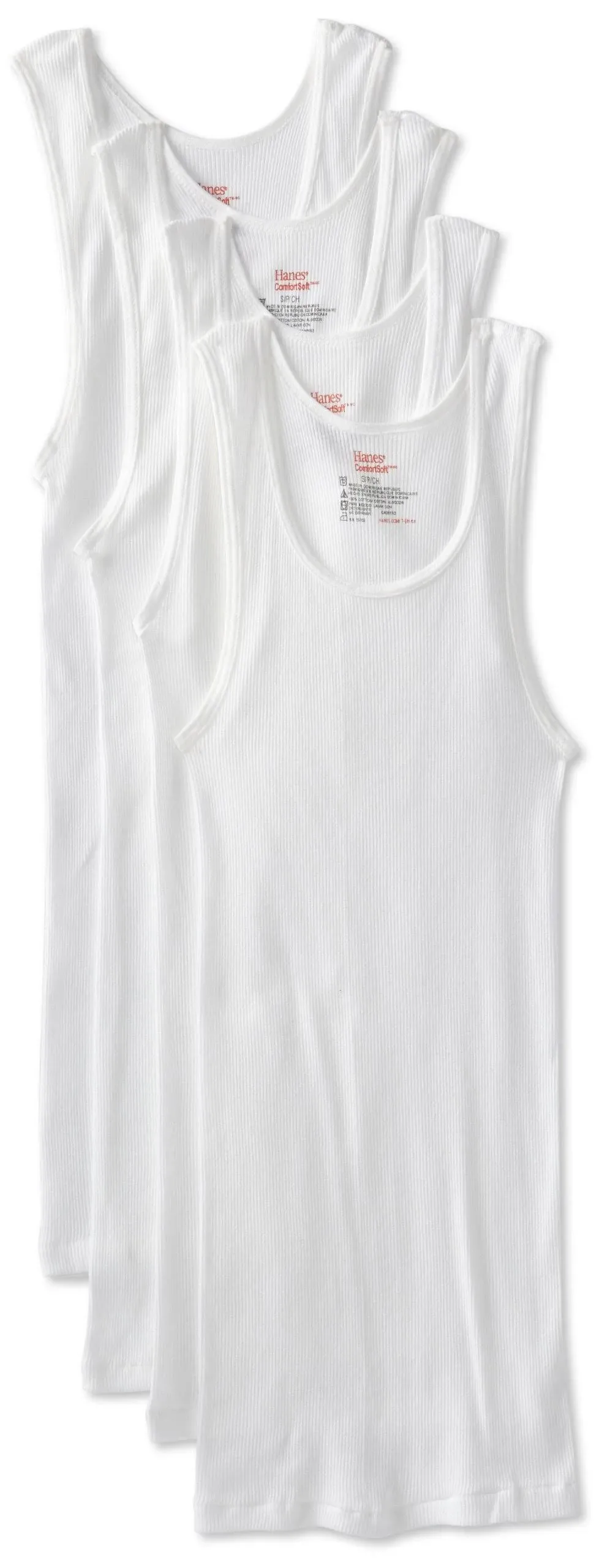 Hanes Men's 4-Pack Tank Tops, Size: Medium, White