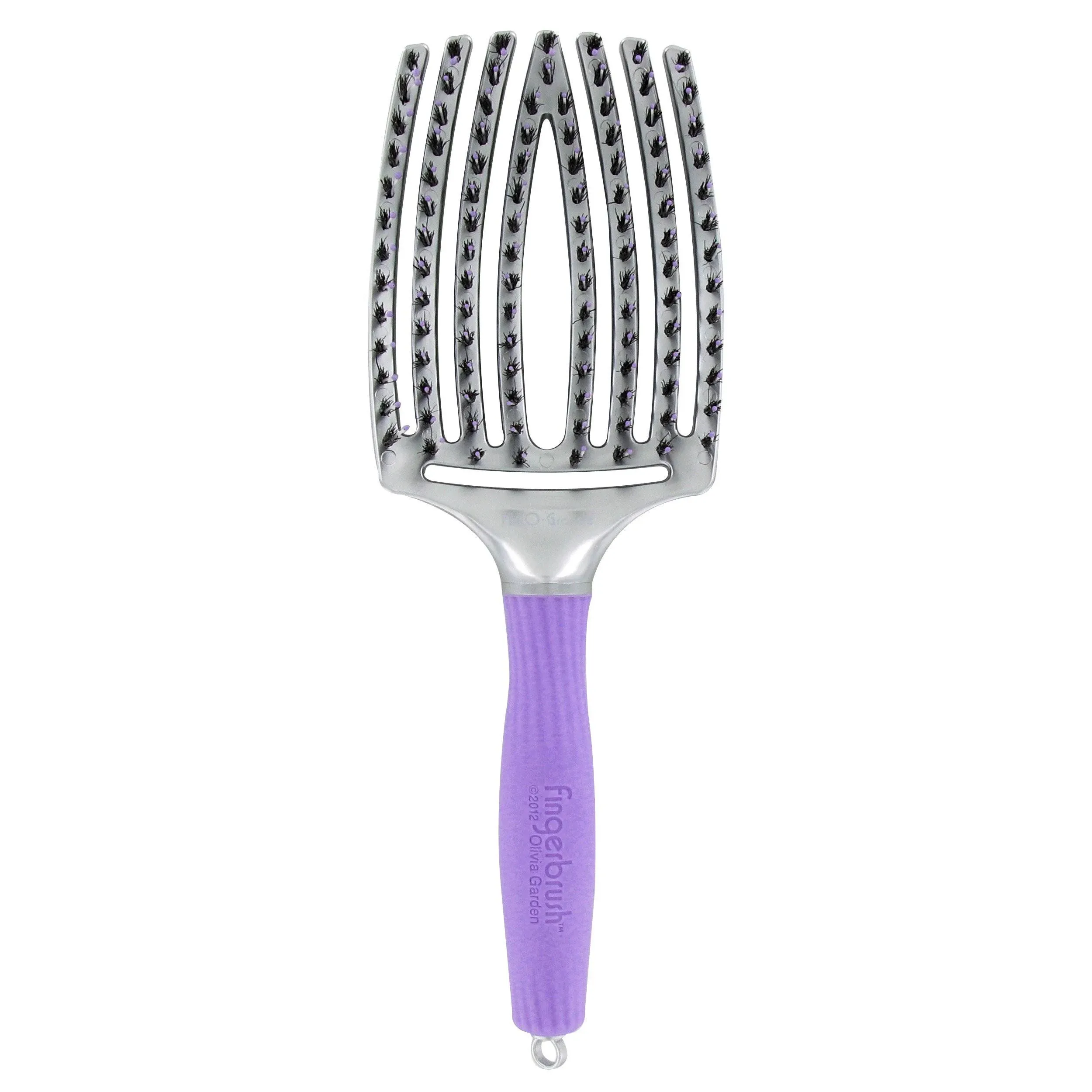 Olivia Garden FingerBrush Scalp-Hugging & Vented Combo Paddle Hair Brush (ionic & 100% boar bristles)