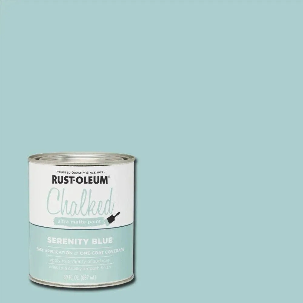 Rust-Oleum 285139-2PK Ultra Matte Interior Chalked Paint, , Serenity Blue, 30 oz (Pack of 2)