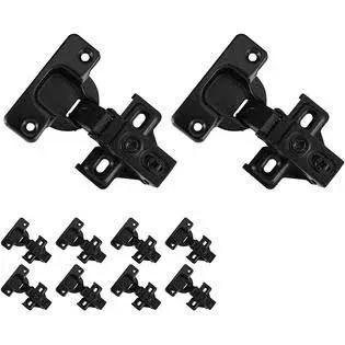 JQK Black, Soft Closing 1/2&#034; Partial Overlay Cupboard Door Hinge for Face Frame 