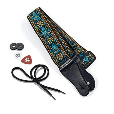 KLIQ Vintage Woven Guitar Strap for Acoustic and Electric Guitars