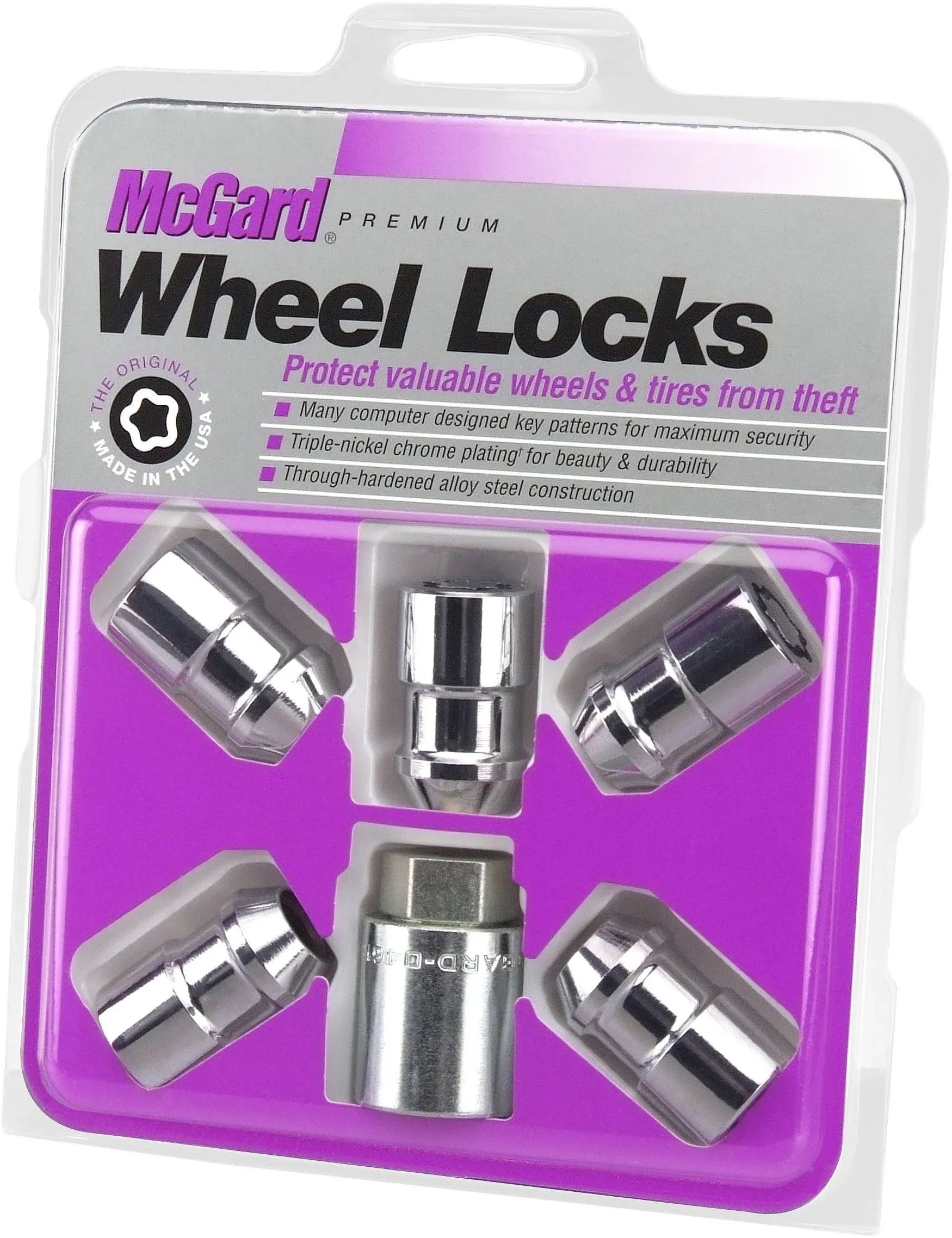 McGard Locks 24538 Chrome Cone Seat Wheel Lock Set