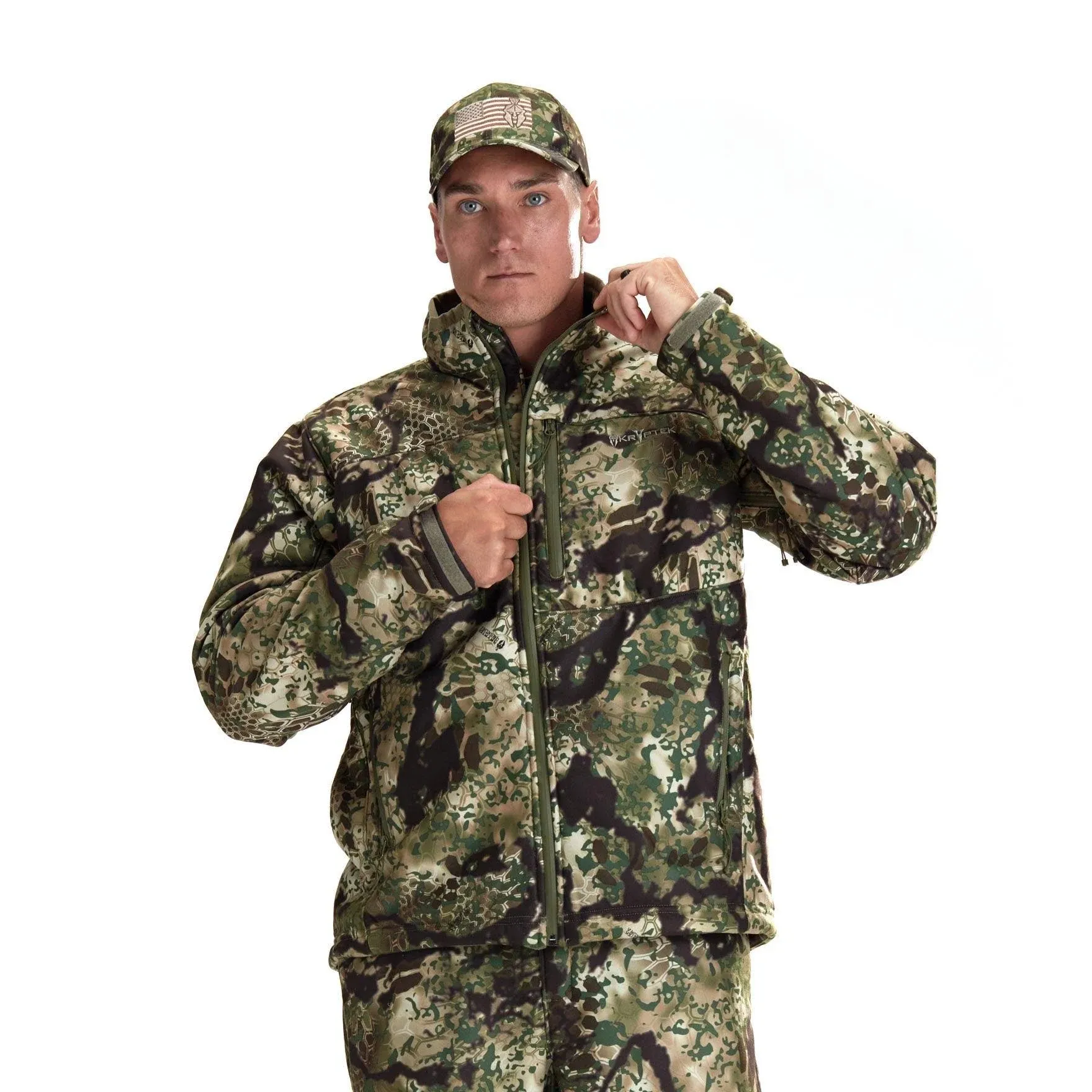 Kryptek Men’s Njord Hunting Jacket, Windproof camo soft shell jacket