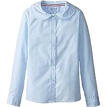 French Toast Girls Long Sleeve Modern Peter Pan Collar Blouse