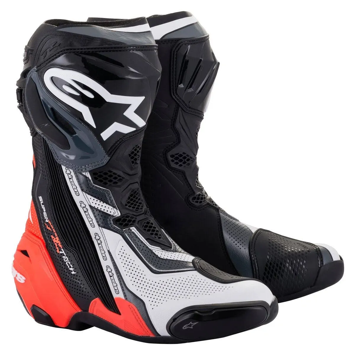 Alpinestars Supertech R Vented Boots (11.5, Black/Red/White/Gray)