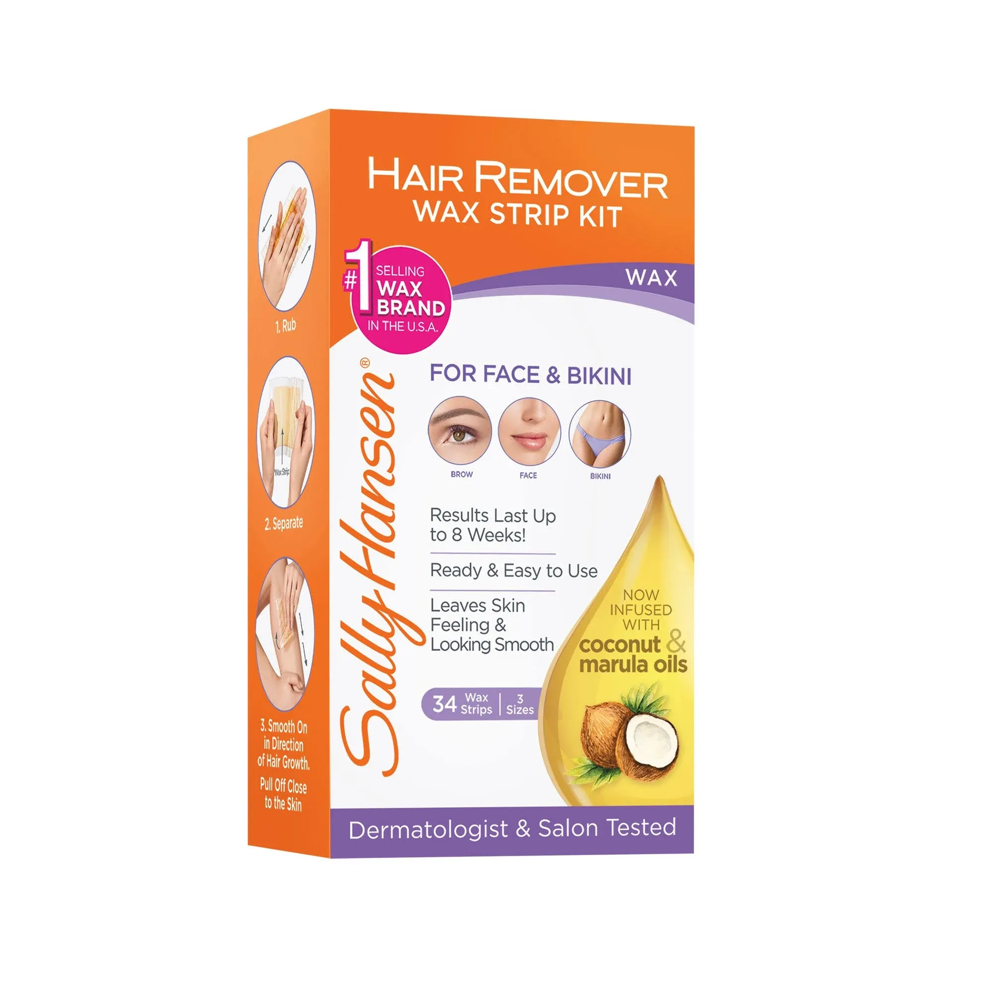 Sally Hansen Wax Strip Kit, Hair Remover