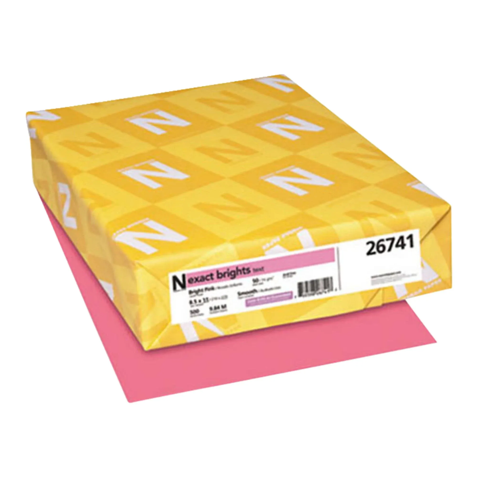 Neenah 26741 Exact Brights 8 1/2&quot; x 11&quot; Bright Pink Ream of 20 lb. Copy Paper - 500 Sheets