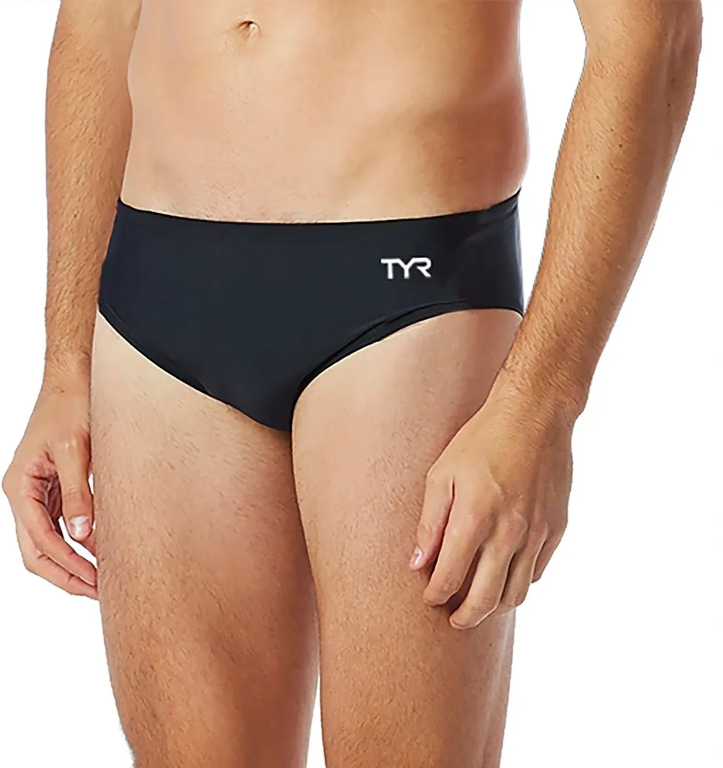 TYR Men's Durafast Elite Solid Racer Swimsuit - Black, 36