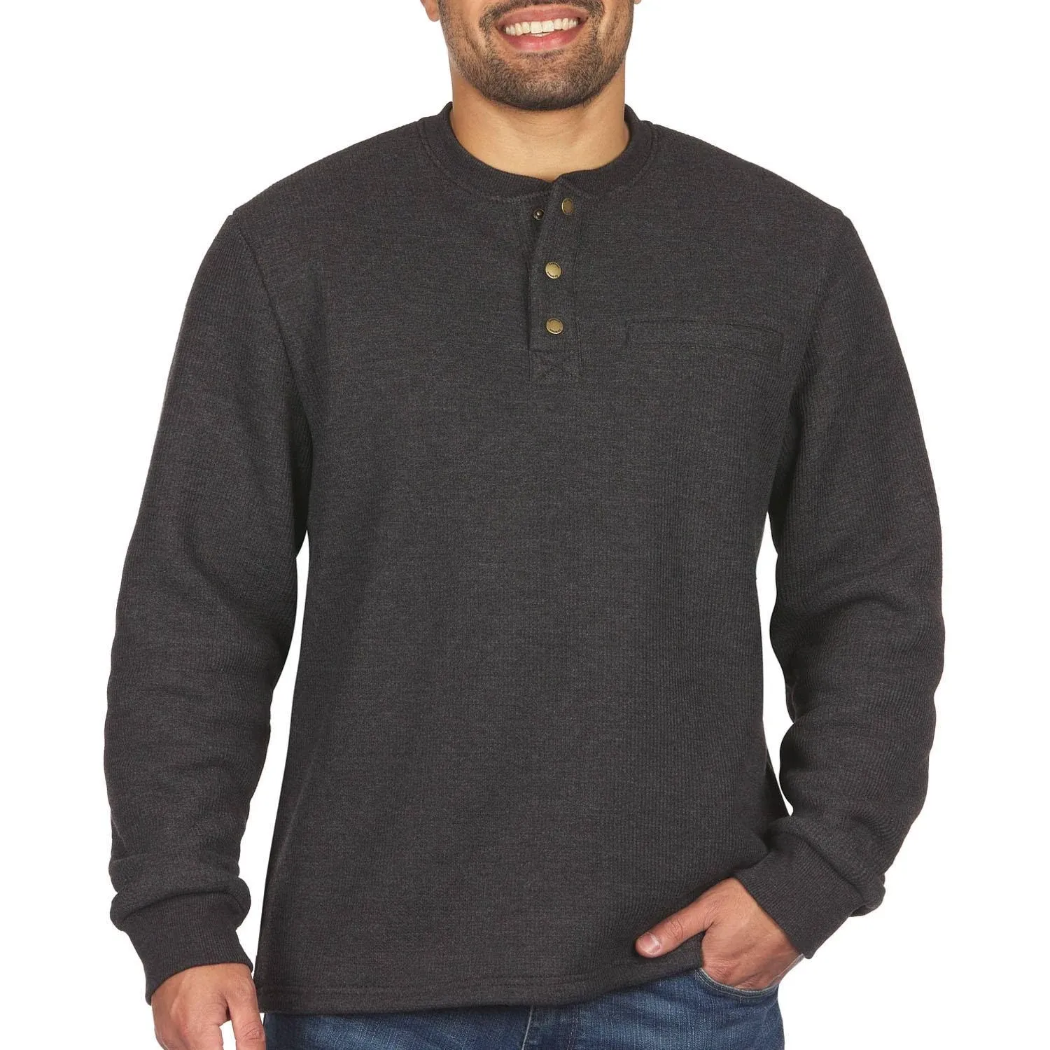 Coleman Men's Shirts Coleman 1/4 Snap Sherpa Lined Waffle Relaxed Fit Henley Shirt