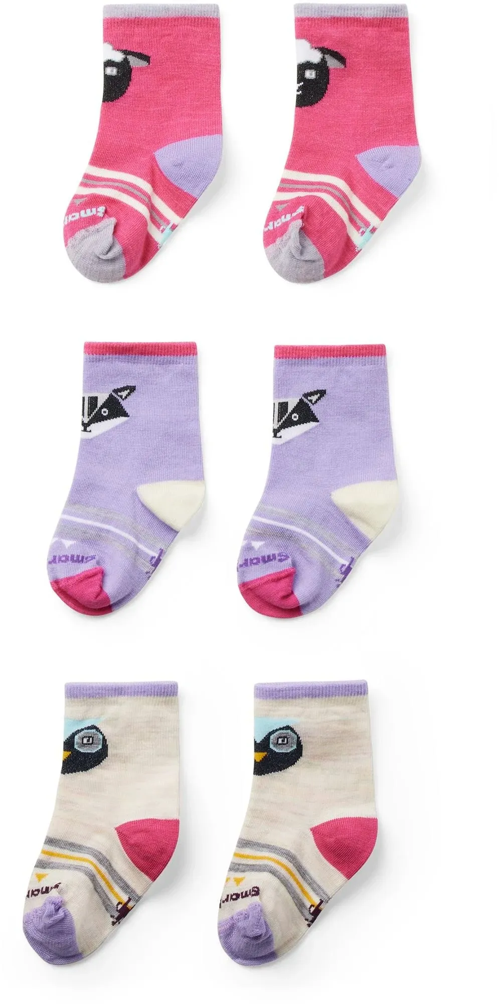 Smartwool Power Pink Toddler Trio Socks 24M