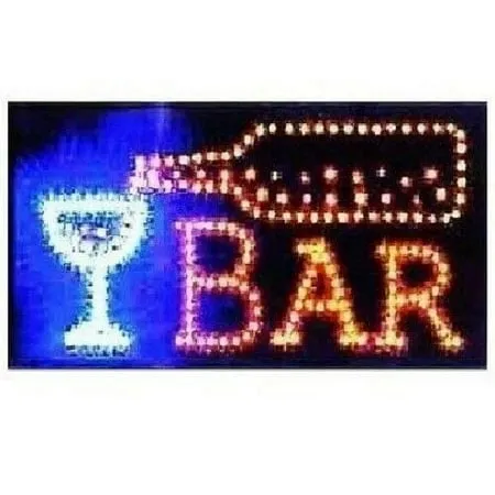 Ubigear 10 * 19 inch Animated Motion LED Restaurant Cafe Bar Club Sign +On/off ...