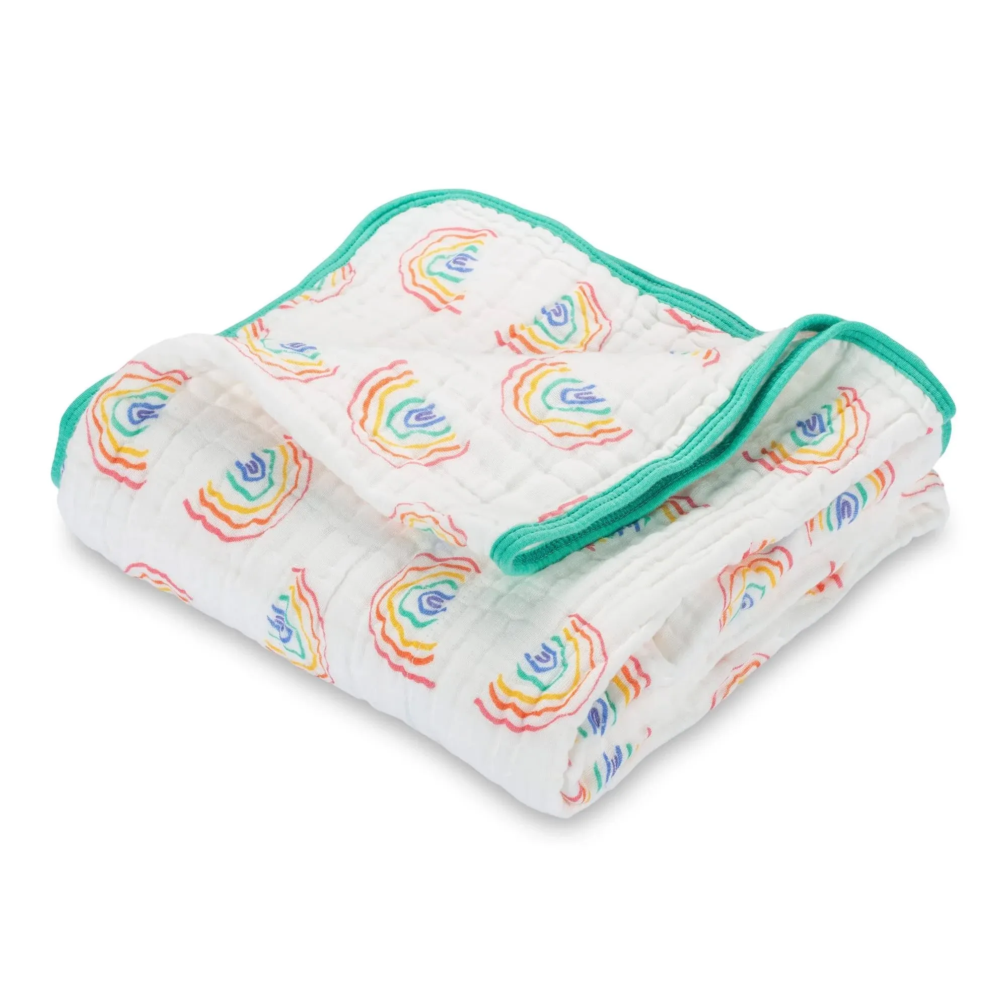 LollyBanks Rainbow Muslin Quilts - 100% Cotton Nursery & Crib Blankets for Kids Boy and Girl - Super Soft