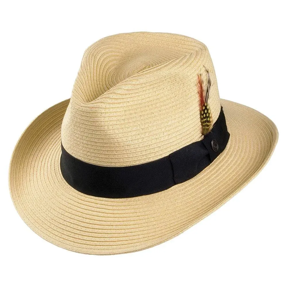 Men's Jaxon Hats Summer C-Crown Toyo Straw Fedora Hat