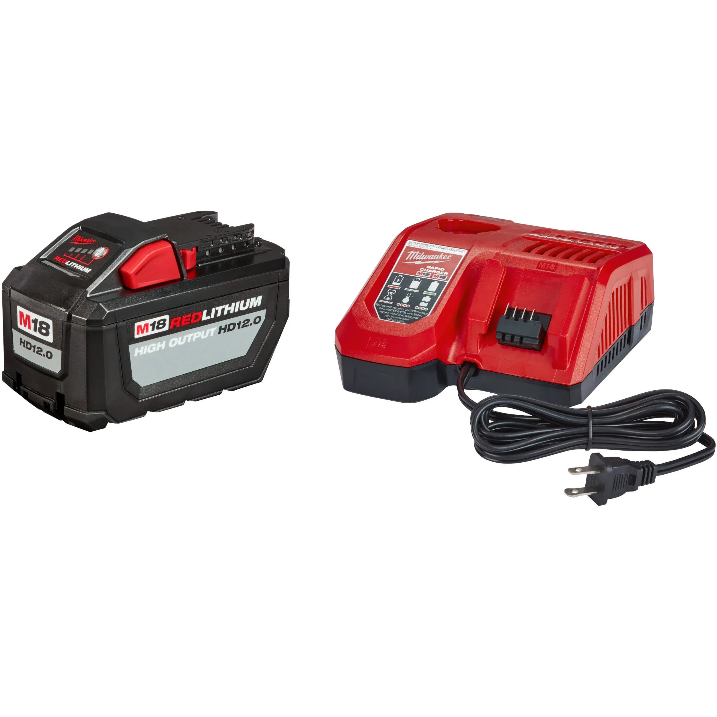 Milwaukee M18 Redlithium High Output Hd 12.0Ah Battery And Charger Starter Kit