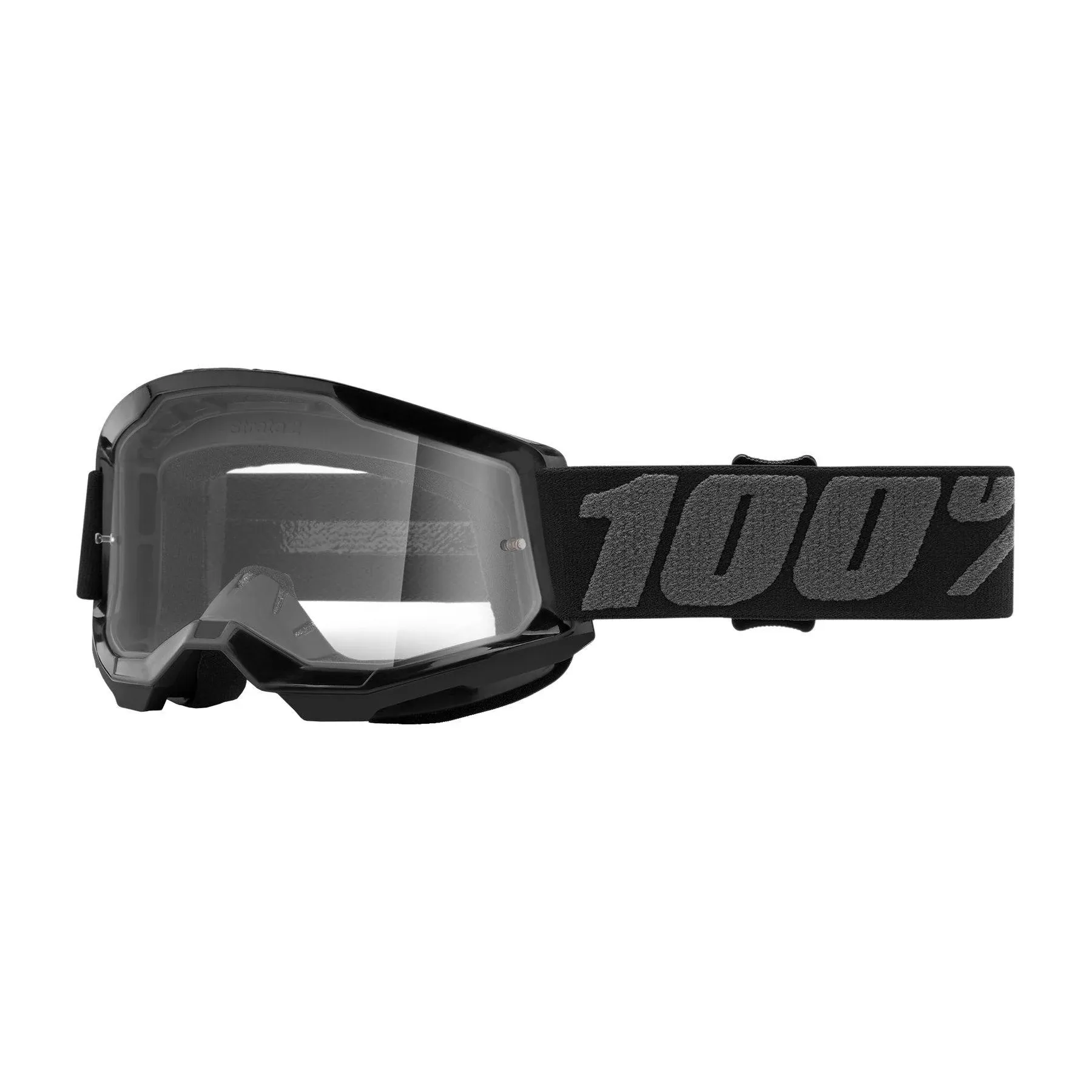 100% Strata 2 Clear Lens Goggles Black