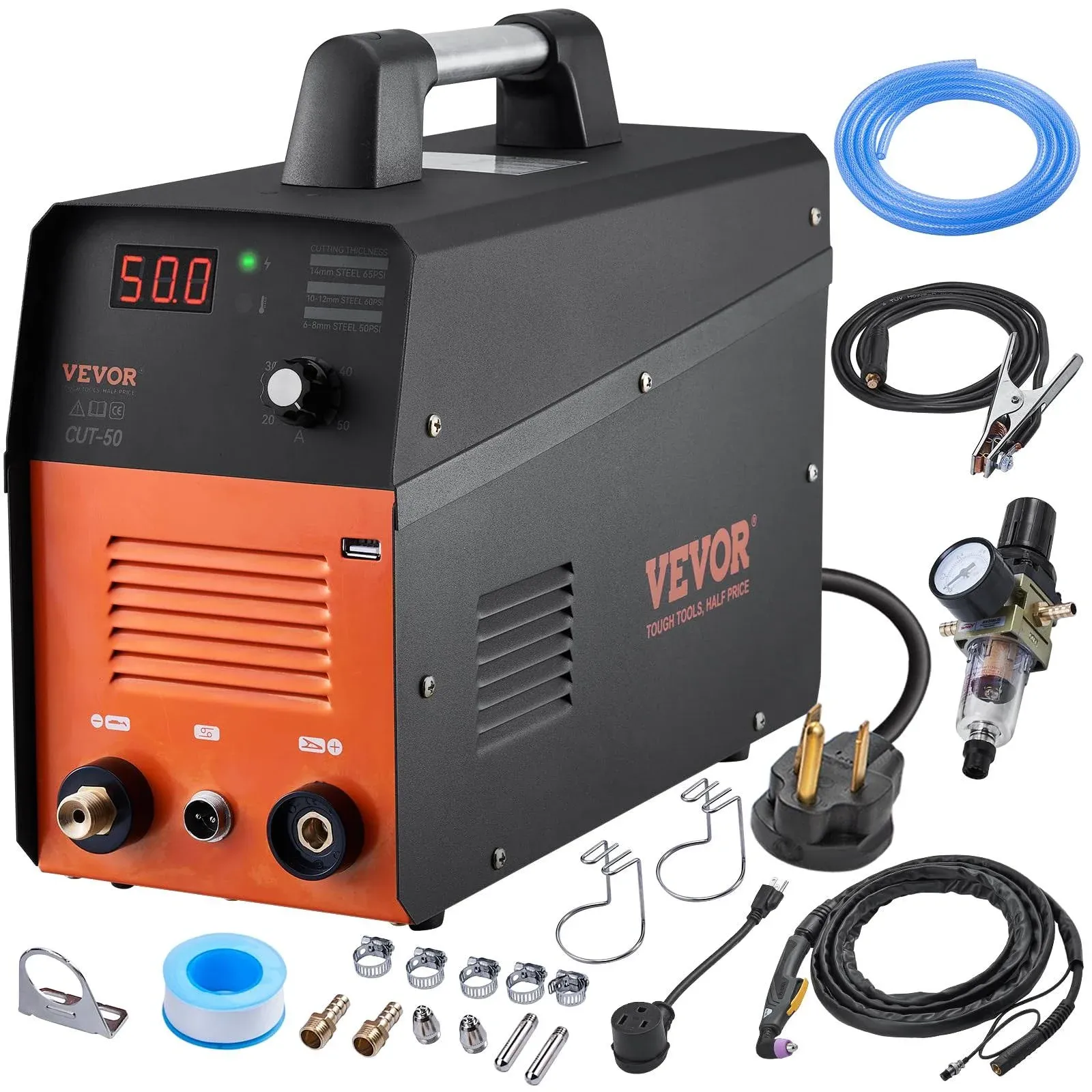 VEVOR Plasma Cutter 50Amp Air Cutting Machine with Torch DLZ50A110220VO4ZEV5