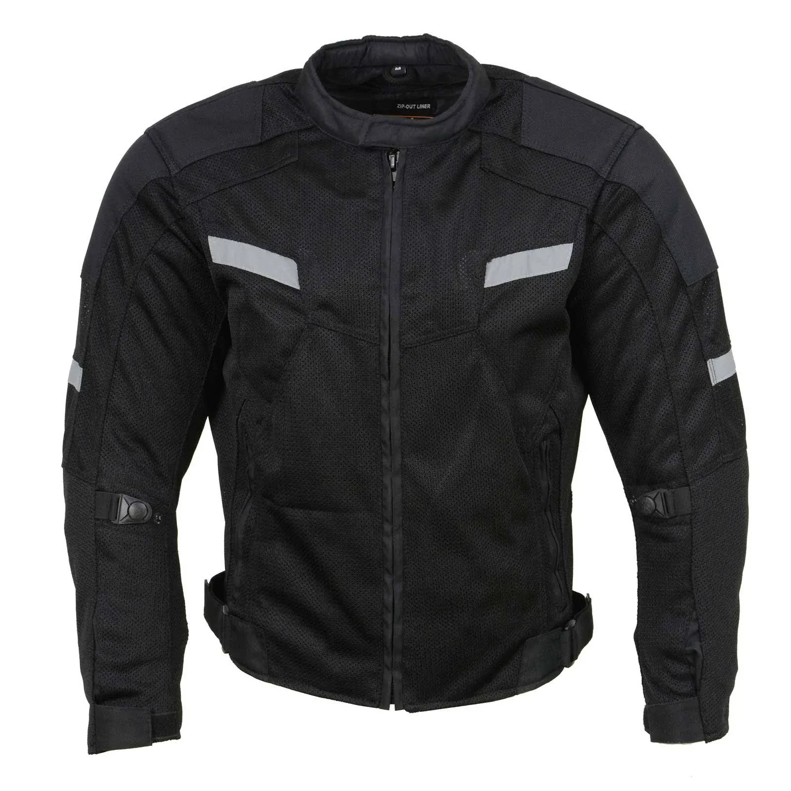 Milwaukee Leather MPM1792 Black Armored Textile Motorcycle Jacket for Men - All Season Biker Jacket w/Removable Liner