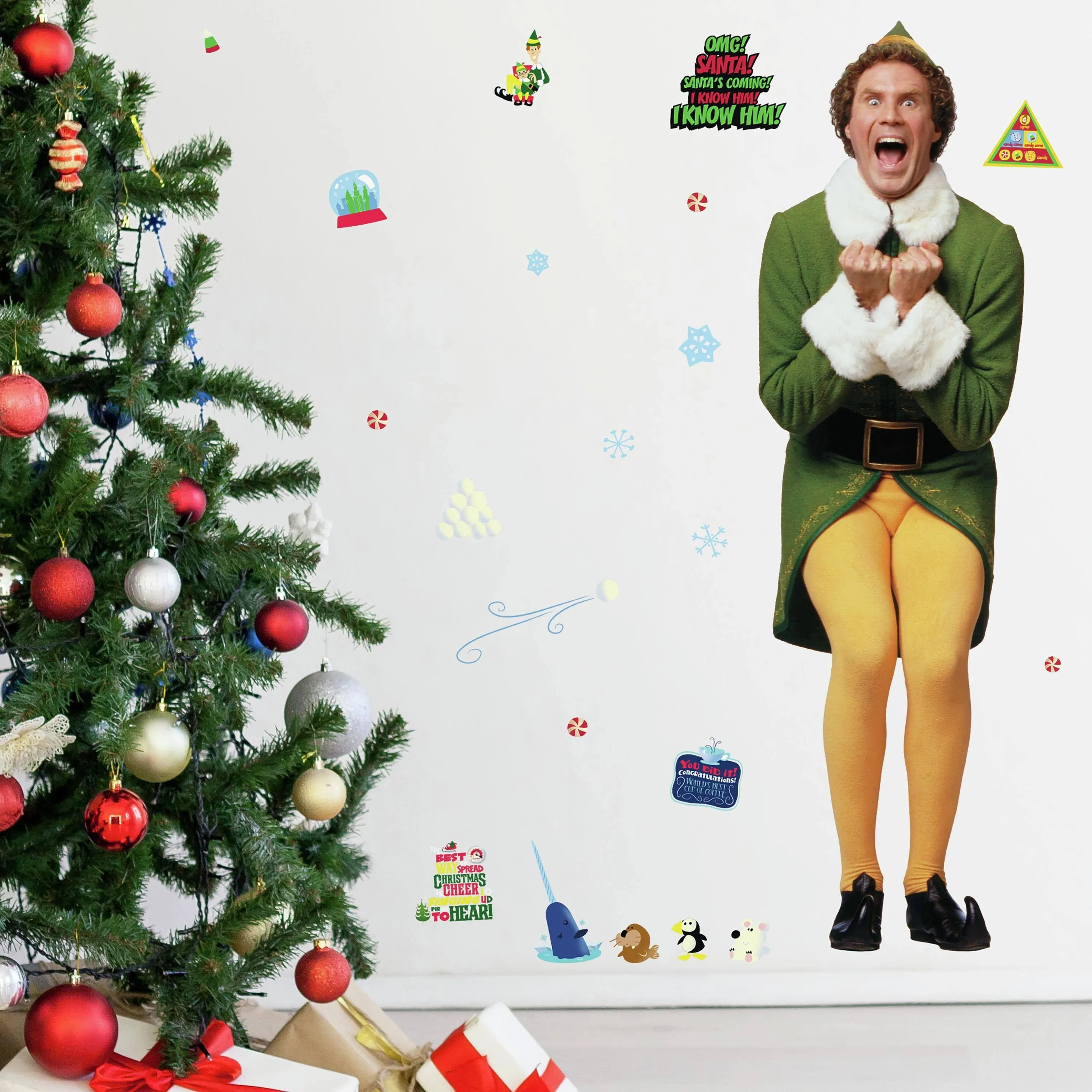 Roommates RMK4339GM Buddy The Elf Giant Wall Decals