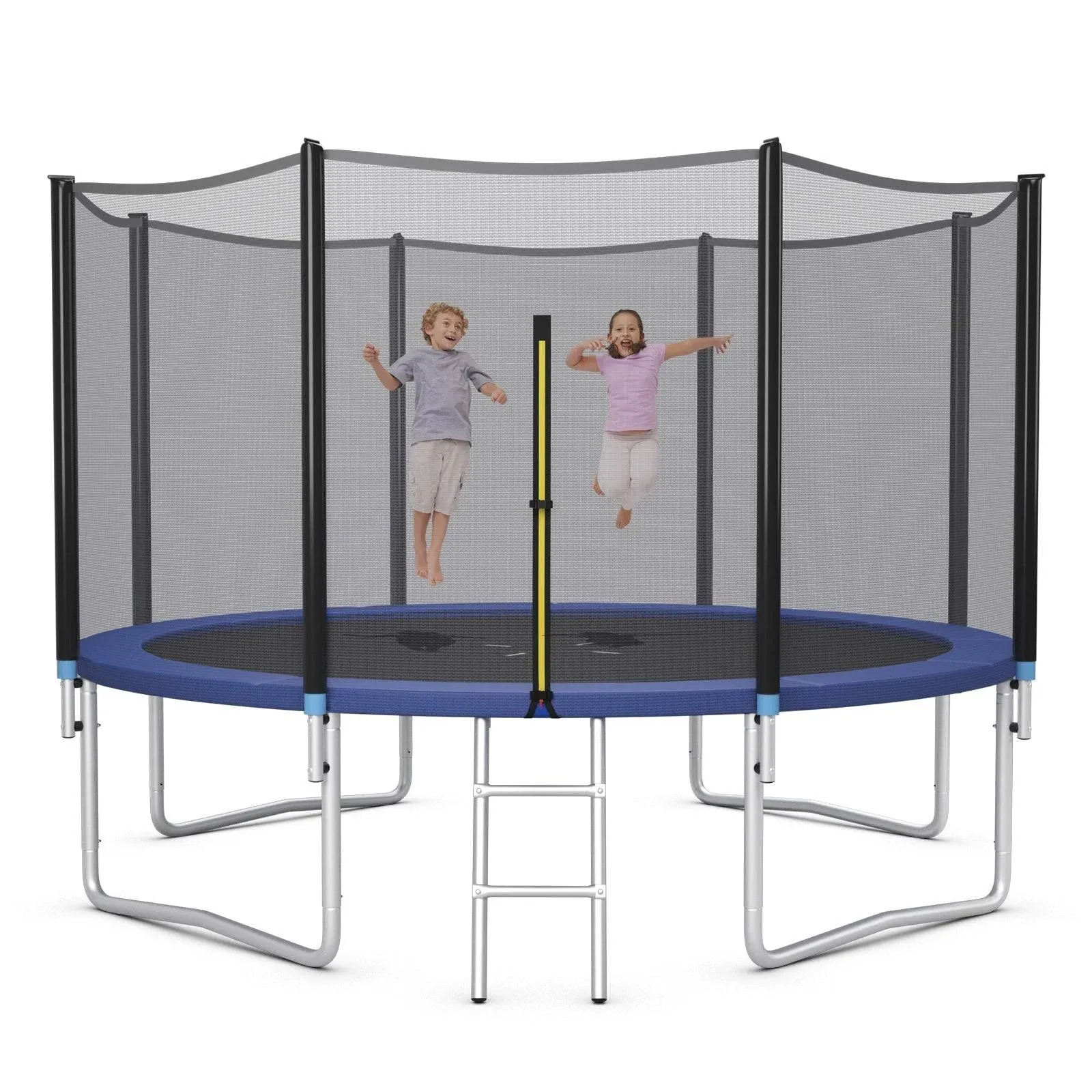 8 FT Outdoor Trampoline Bounce Combo W/Safety Closure Net Ladder