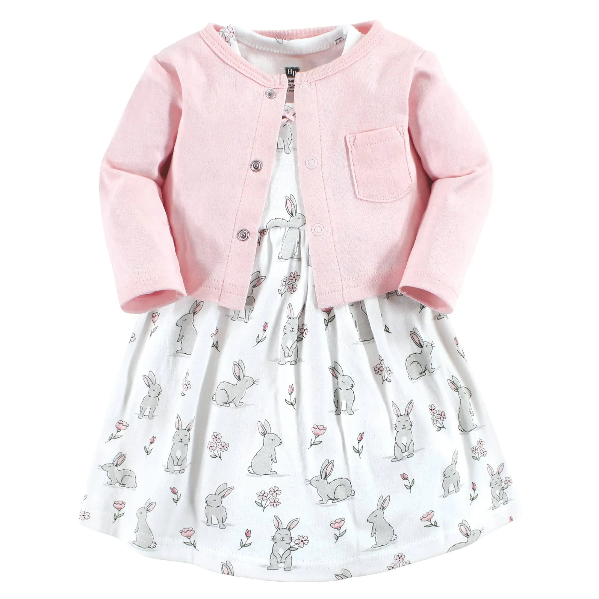 Hudson Baby Girls' Cotton Dress and Cardigan Set