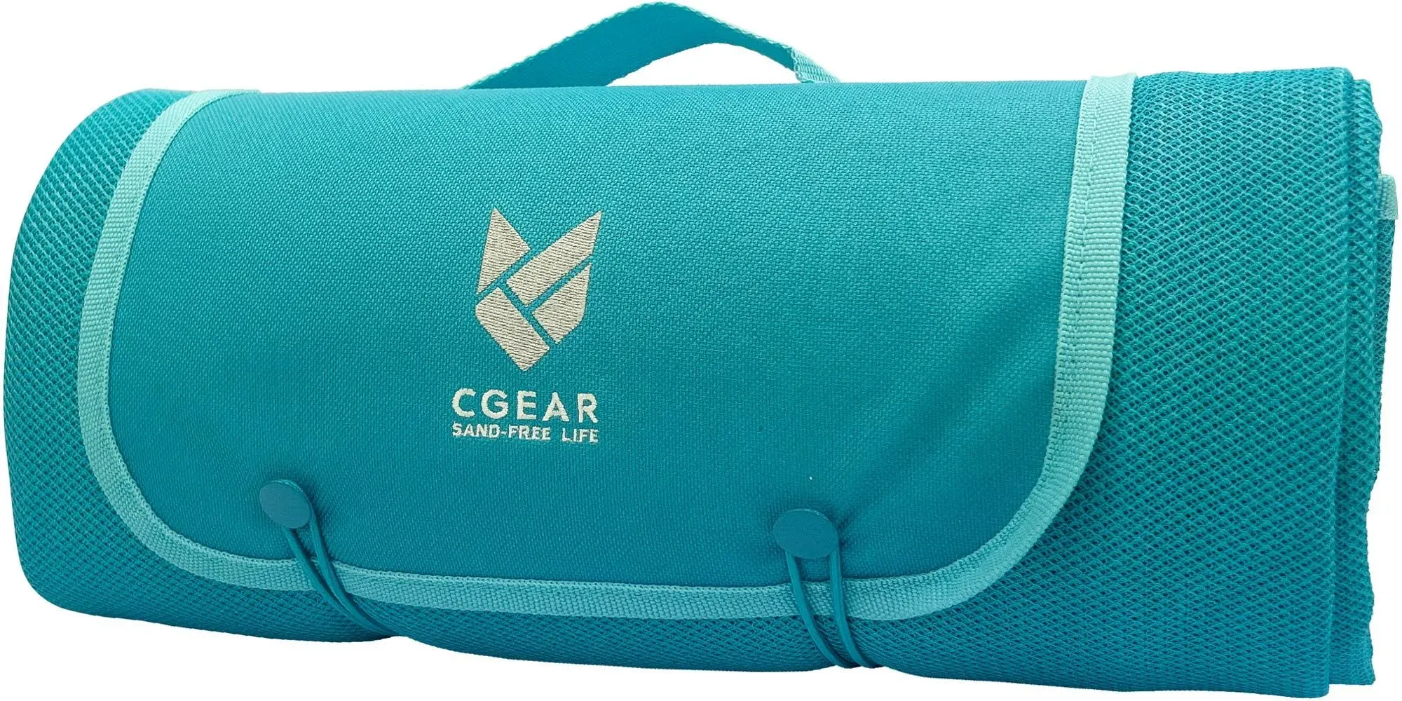 CGEAR Sandlite – Patented Sand-Free Beach Mat – Multi Use Outdoor Camping Mat, Picnic Blanket, Exercise Stretching Mat – Rollup Compact – Great for Families (Ocean Blue Medium)