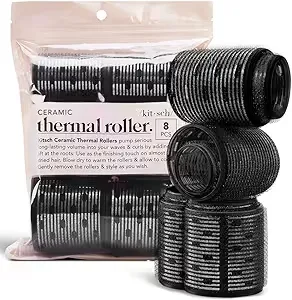 Kitsch Keramische haarrollen, Self Grip thermische haarrollen, haarkrulspelden, 8 stuks (verscheidenheid Pack)