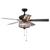 Chrysaor 3-Light Crystal 5-Blade 52-Inch Brown Ceiling Fan