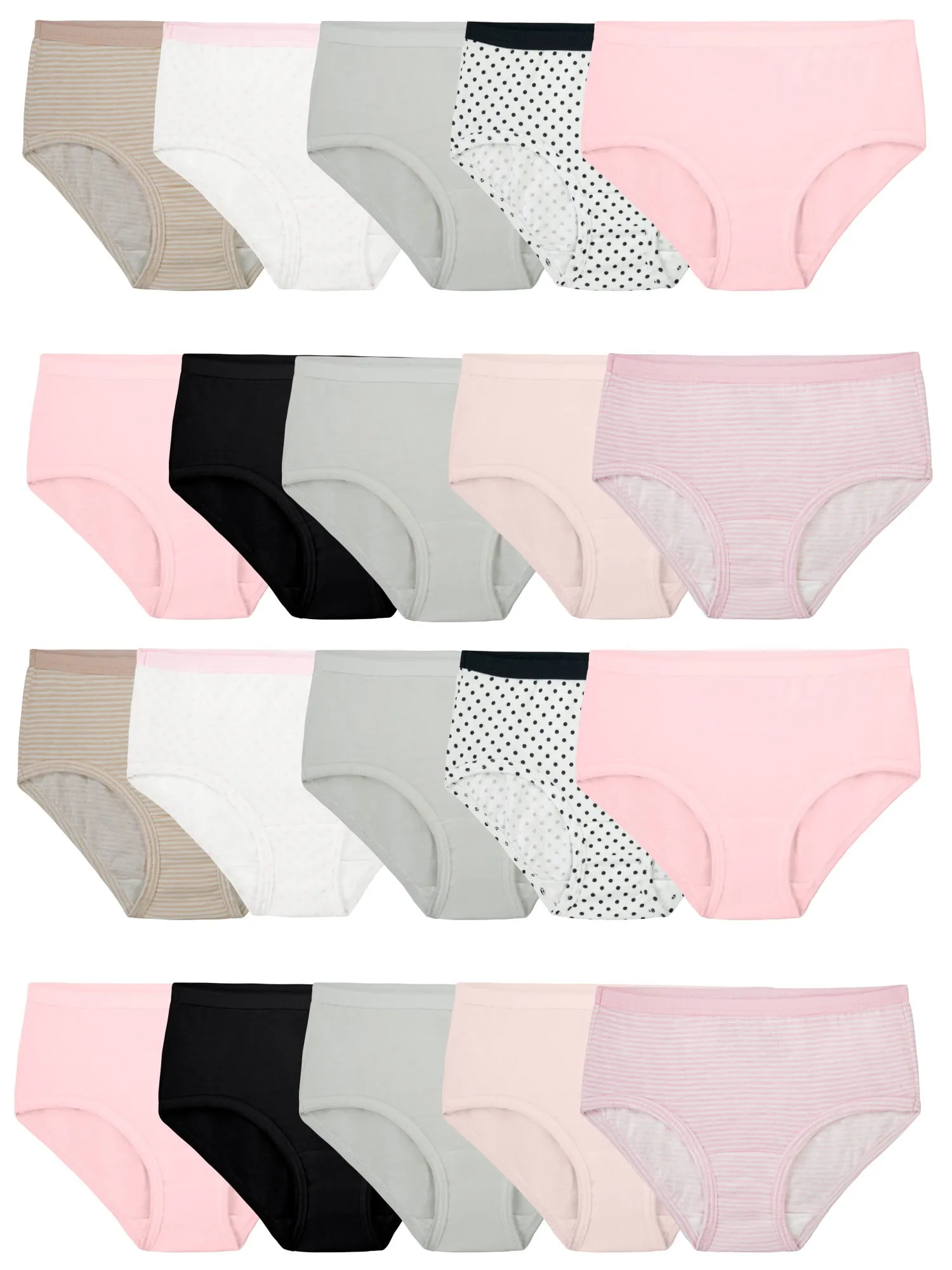 Fruit of the Loom Girls&#039; Little Cotton Brief Underwear, 10 Pack - Basic Assorted