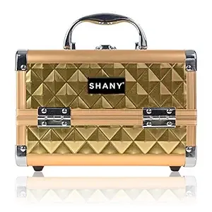 SHANY Mini Makeup Train Case With Mirror - Golden House