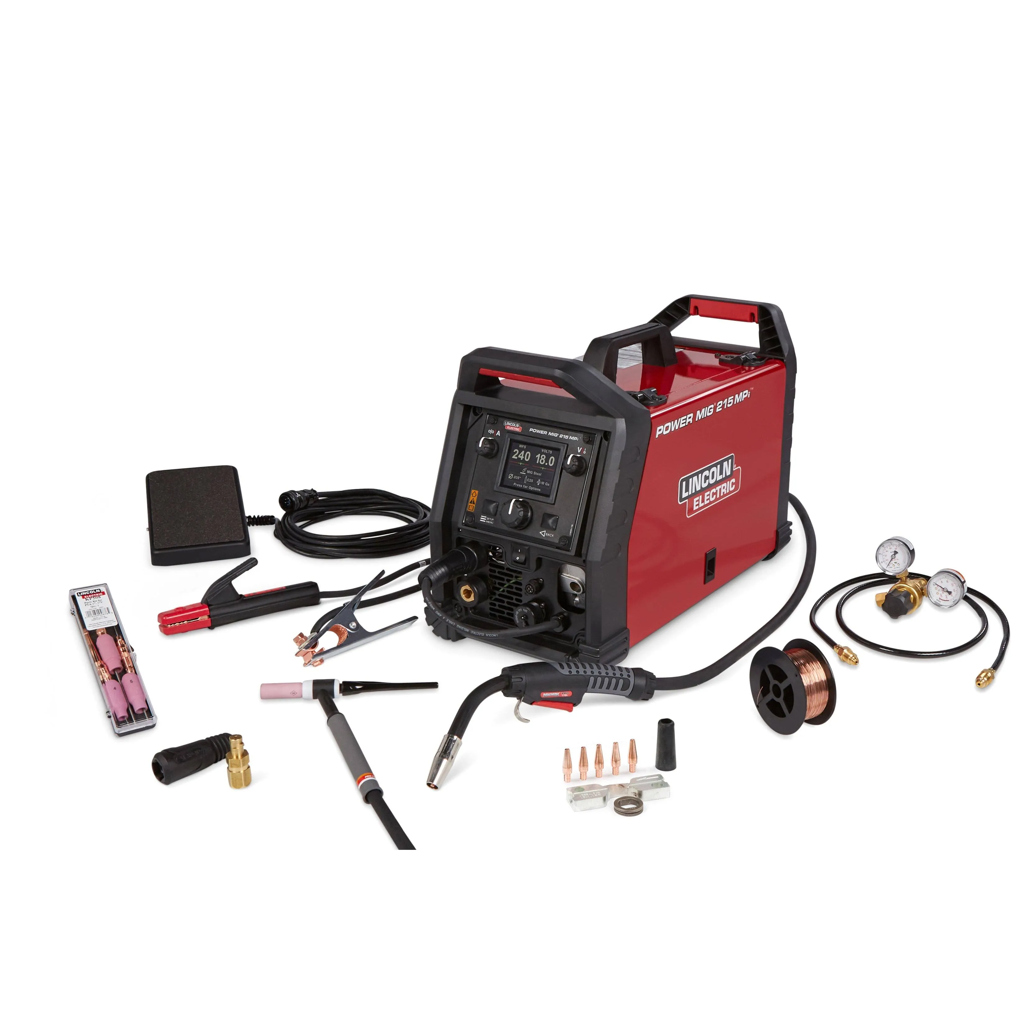 Lincoln Electric K4878-1 Power Mig 215 MPi Multi-Process Welder TIG One-Pak