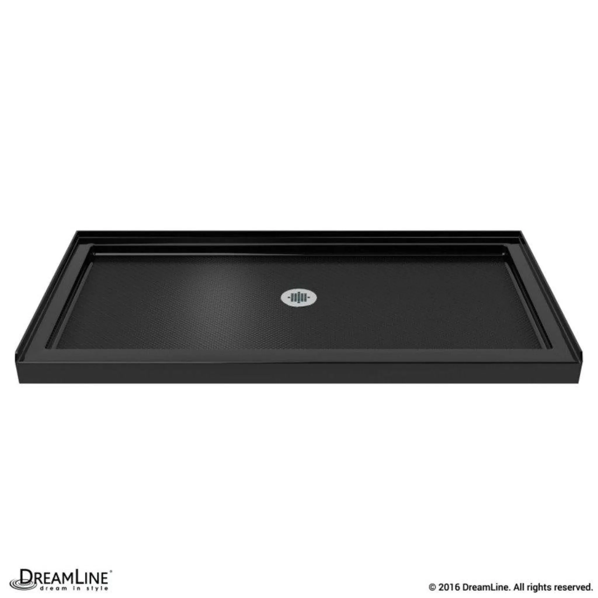 DreamLine DLT-1134540-88 Slimline 34" D x 54" W x 2 3/4" H Center Drain Single Threshold Shower Base in Black